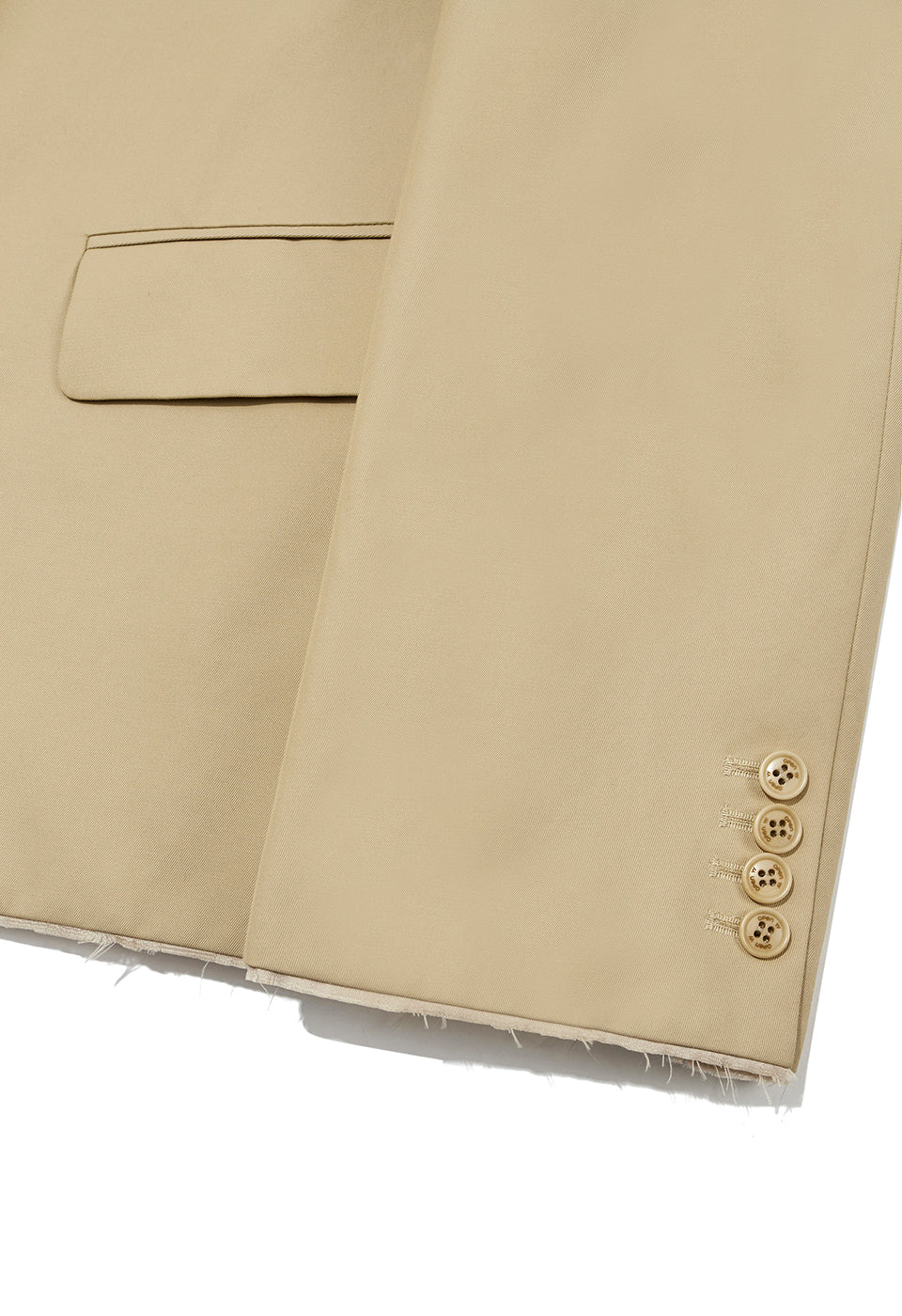 RAW EDGE SINGLE-BREASTED BLAZER BEIGE