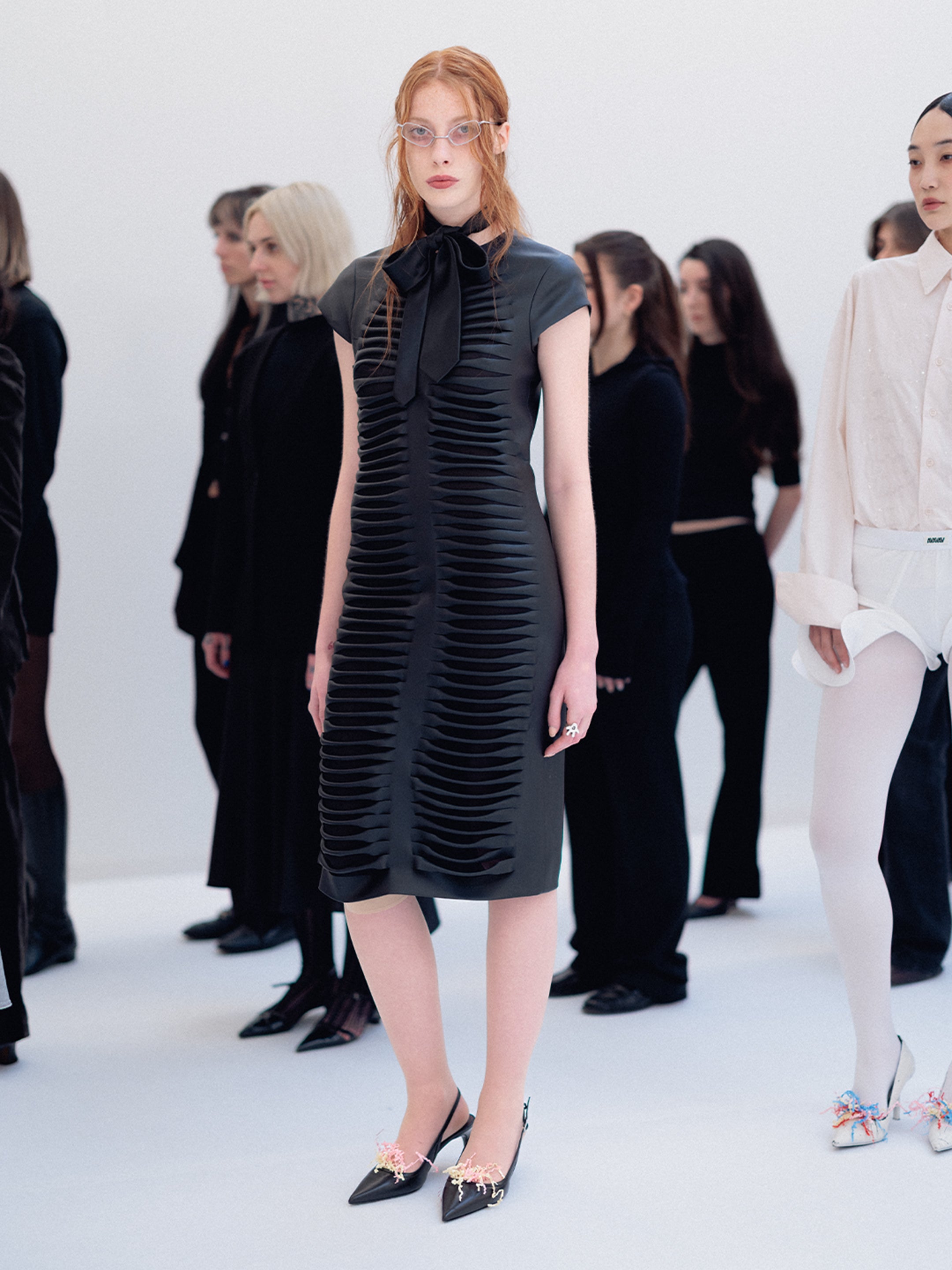 DALIA CUT-OUT FAUX LEATHER DRESS