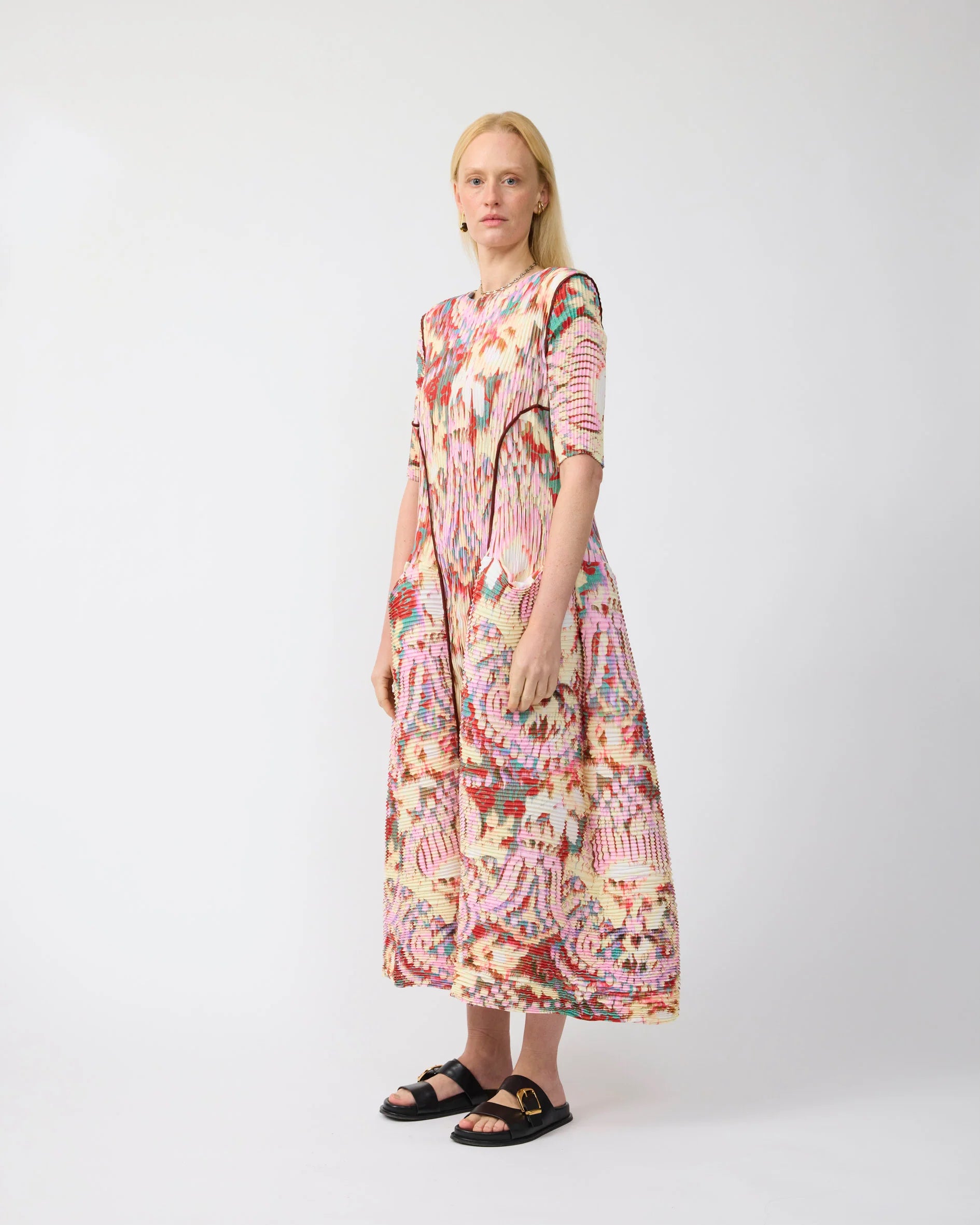 Uma Handpleated Dress in Jim
