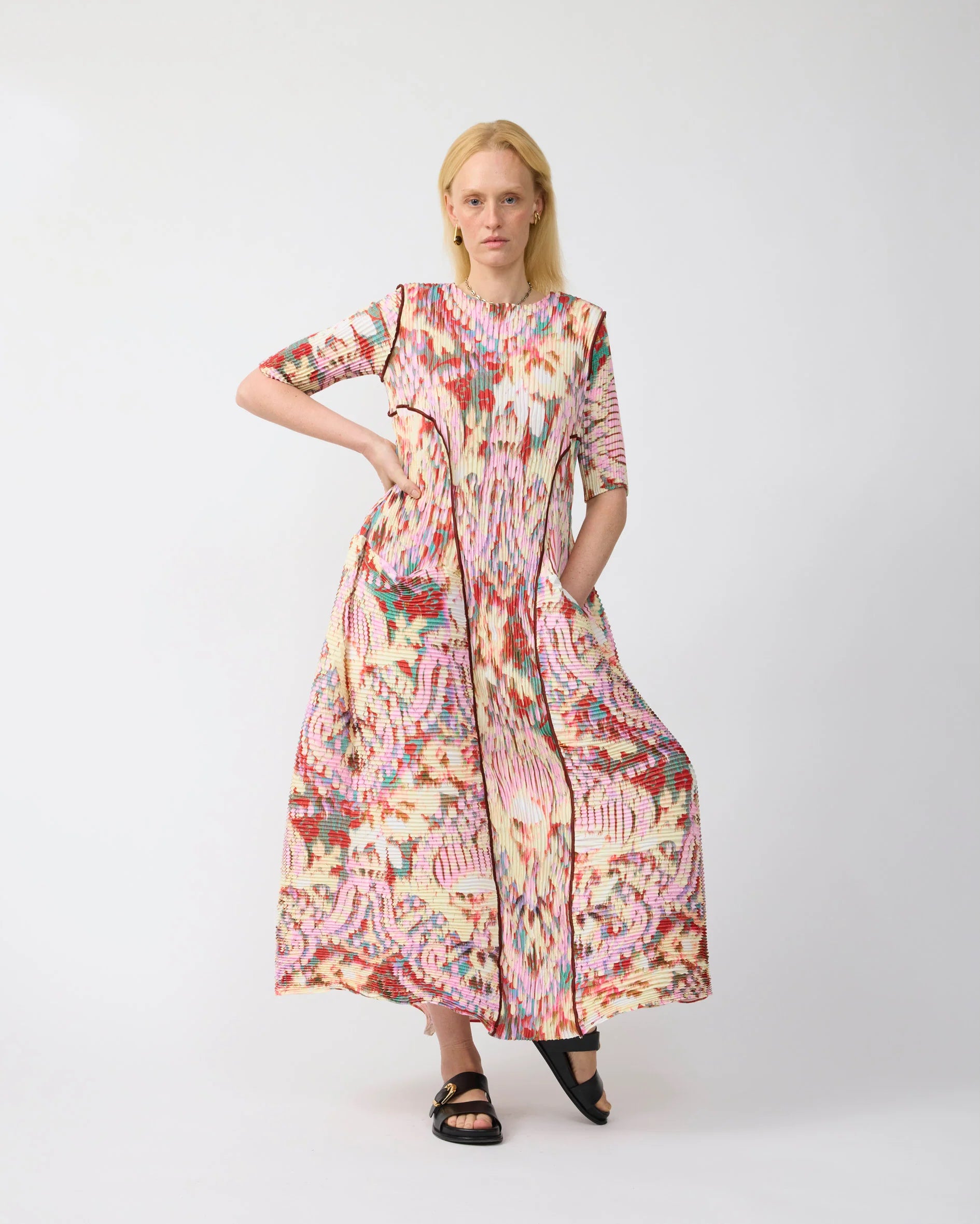 Uma Handpleated Dress in Jim