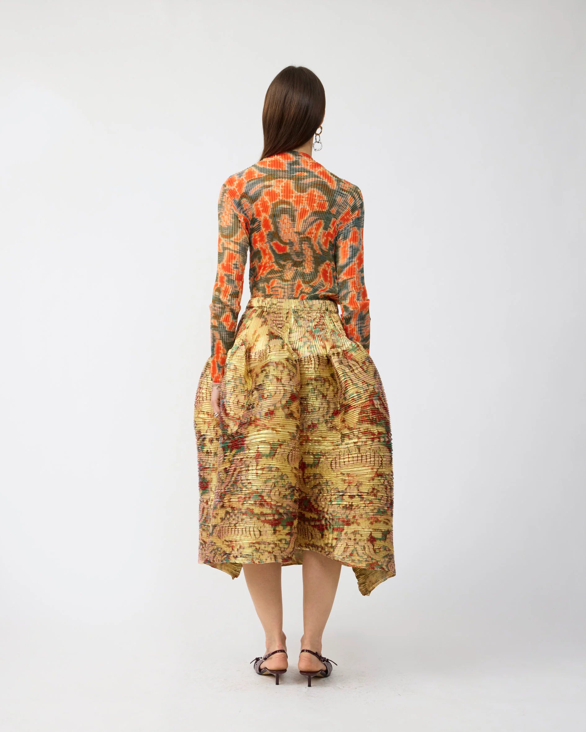 Kenza Handpleated Skirt in Iridescent Jim