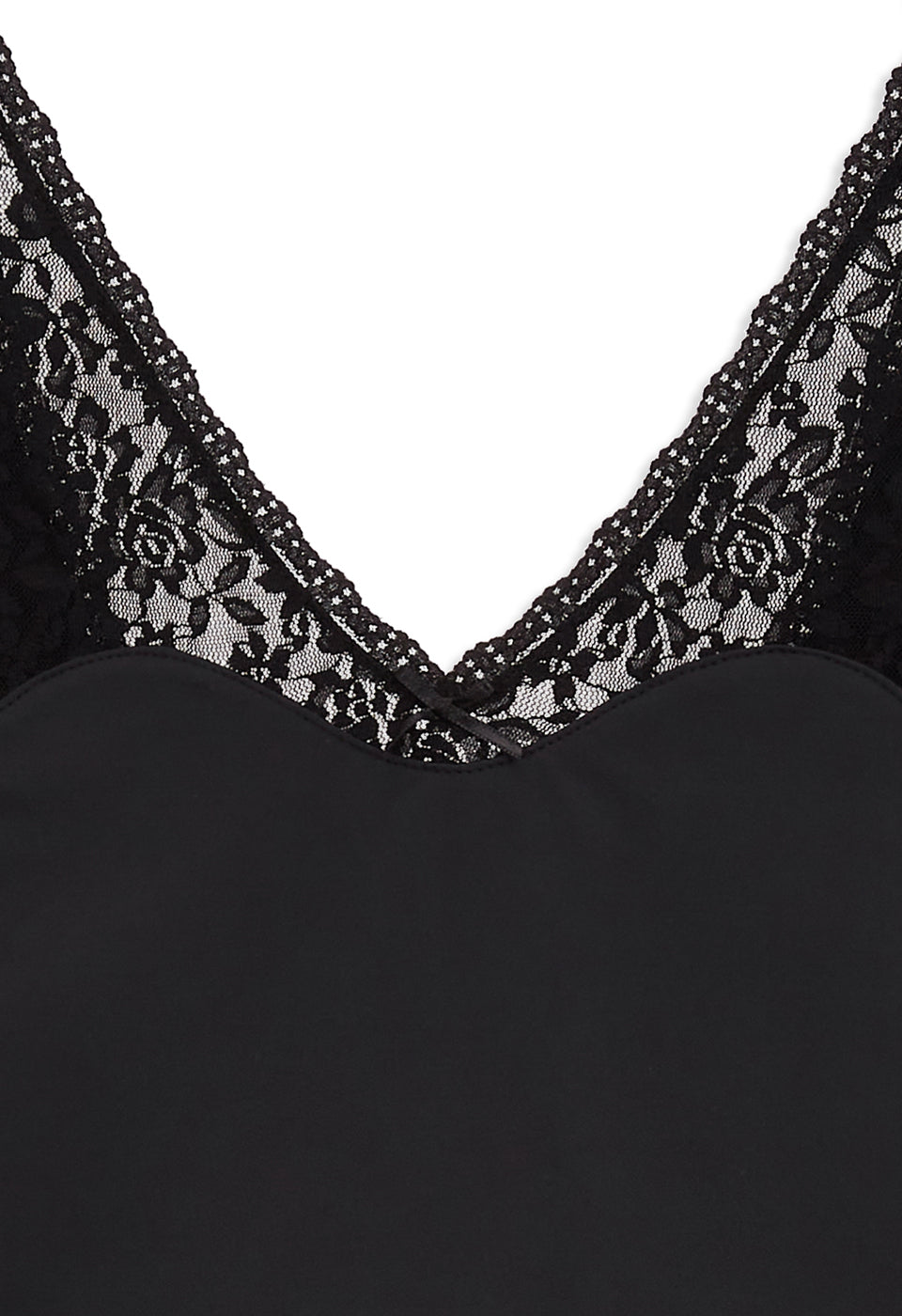 LACE TRIM BODYSUIT BLACK