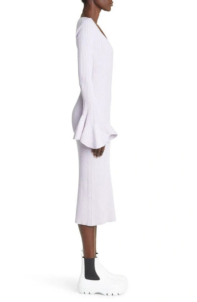 FLUTED RIB KNIT DRESS - LILAC