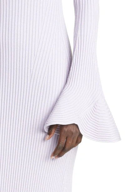 FLUTED RIB KNIT DRESS - LILAC