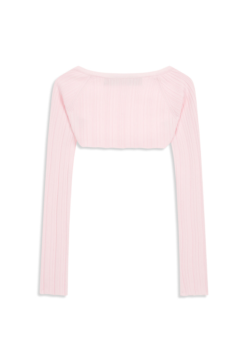 PLEATED BOLERO CARDIGAN PINK