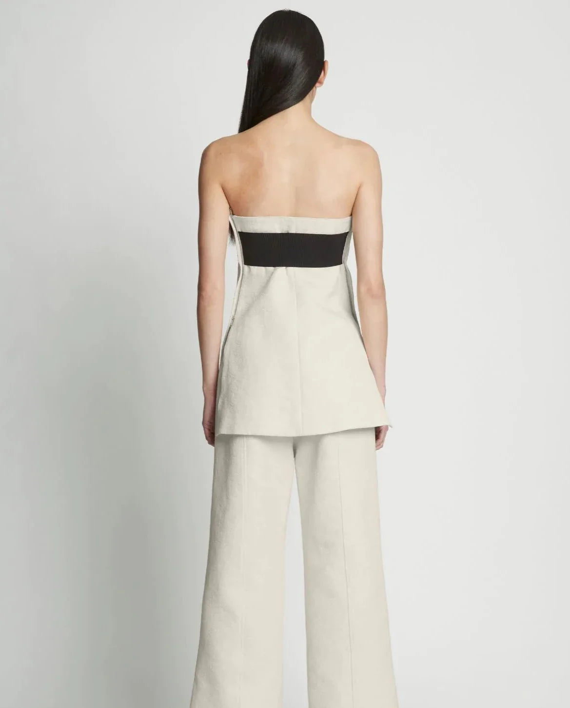 COTTON WOOL JACQUARD OFF WHITE BUSTIER