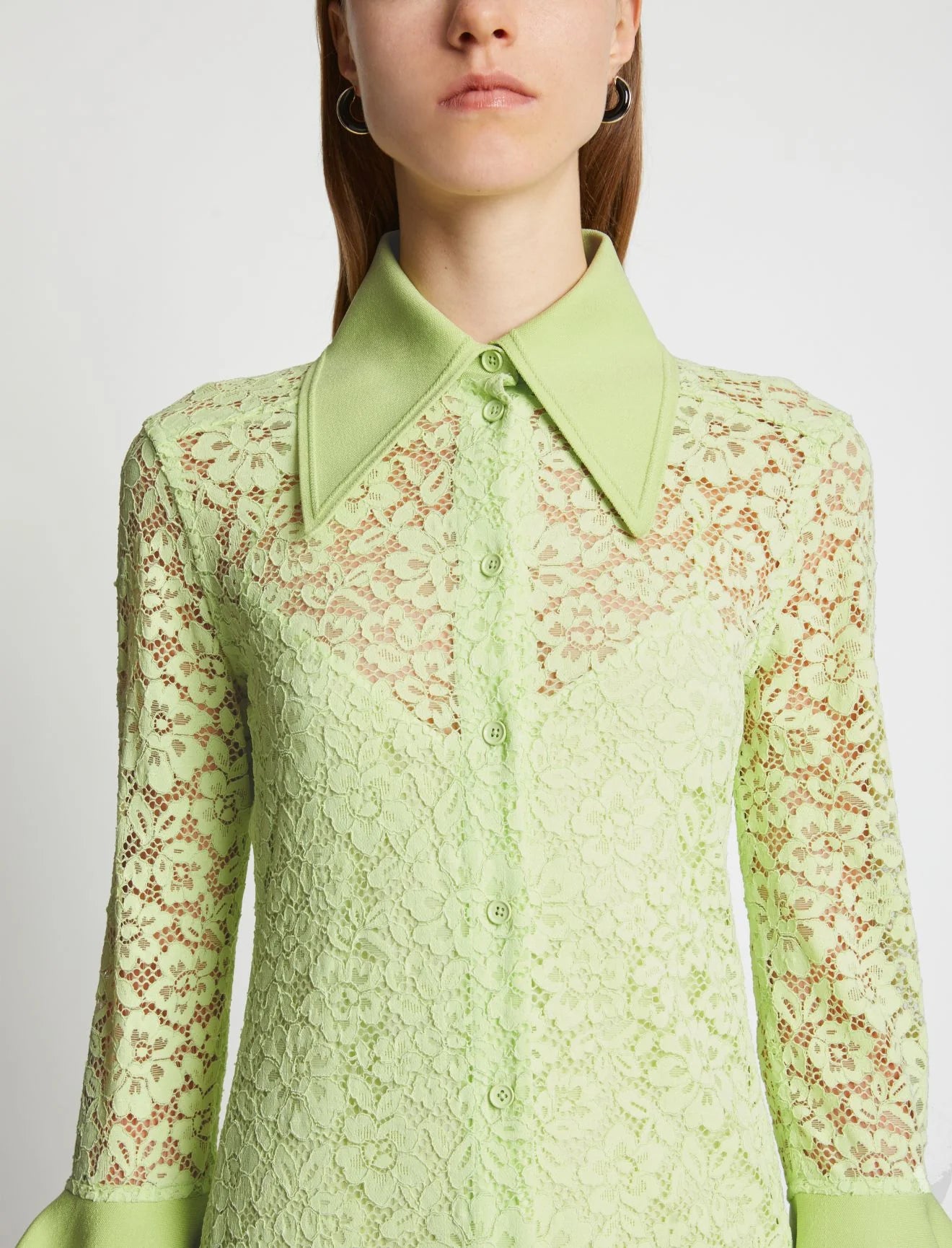 STRETCH LACE SHIRT DRESS
