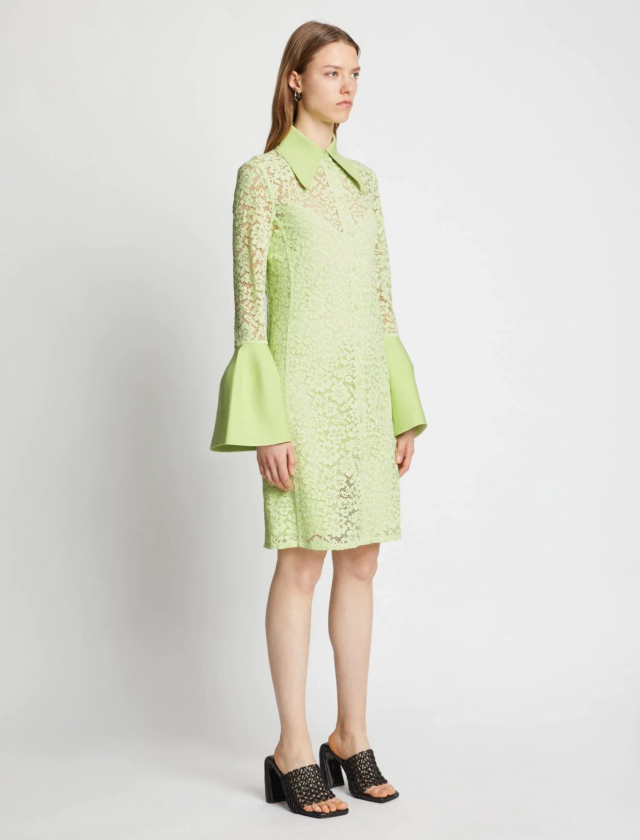 STRETCH LACE SHIRT DRESS