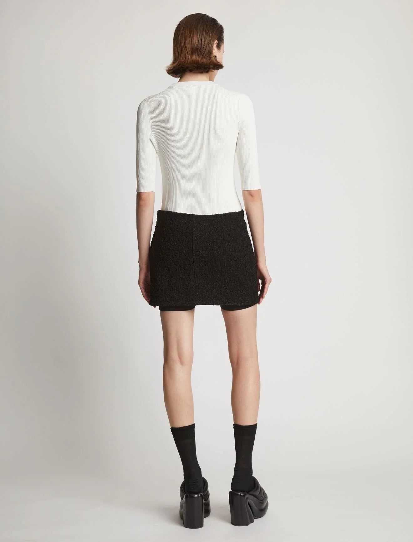 STRETCH BOUCLE MINI SKIRT B