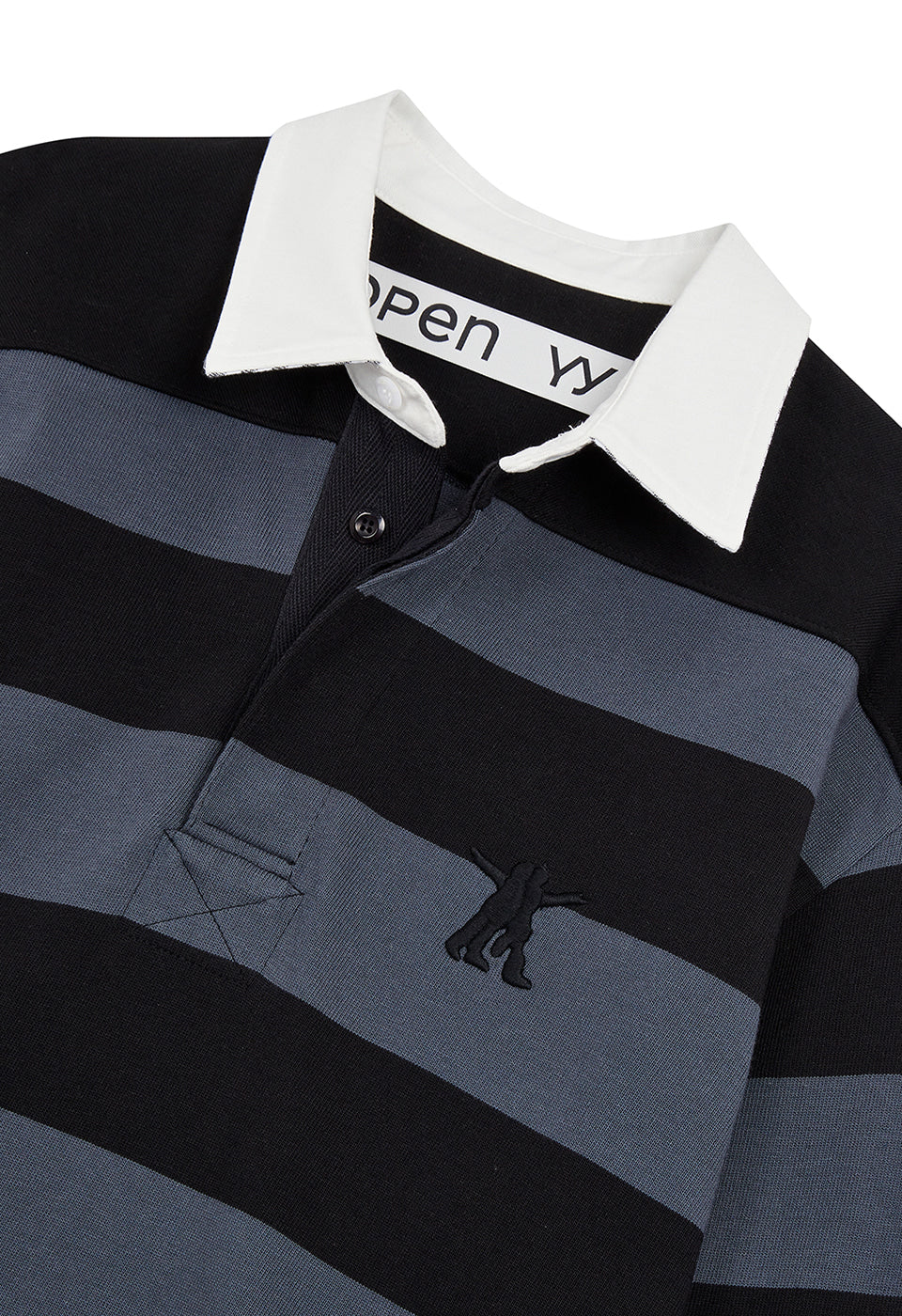 Knitted Stripe Trim Rugby Shirt