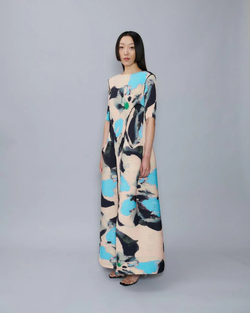 HANDPLEATED UMA DRESS IN PABLO