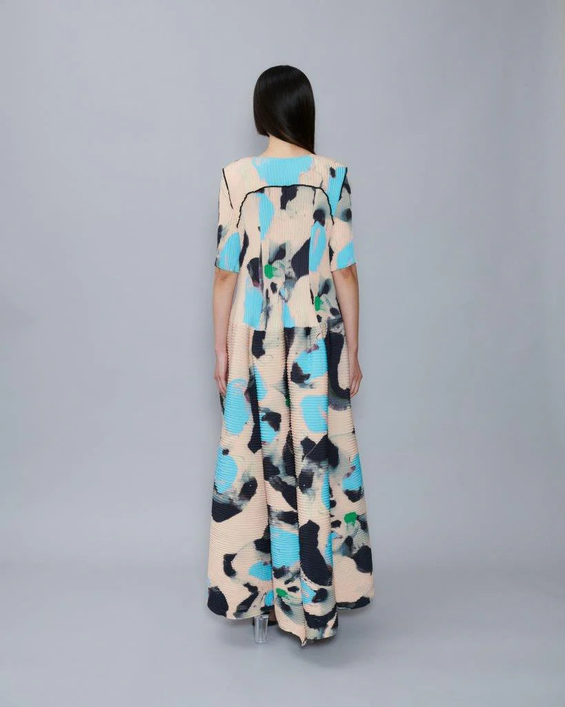 HANDPLEATED UMA DRESS IN PABLO