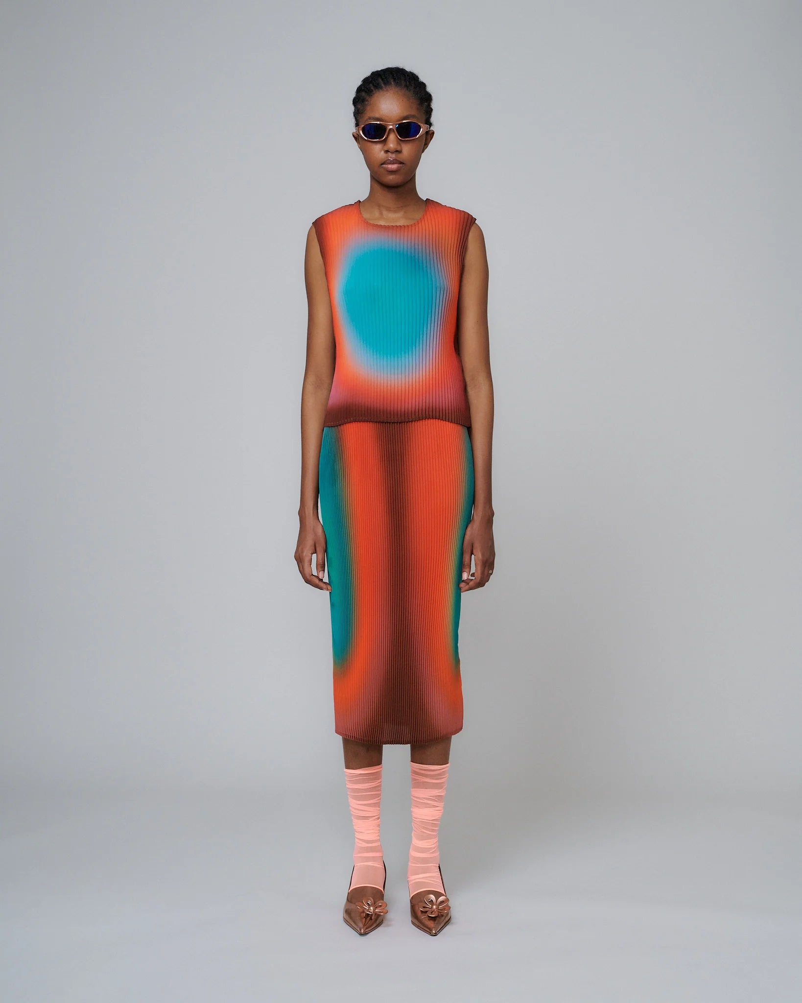 THELMA TOP IN RED RAIN