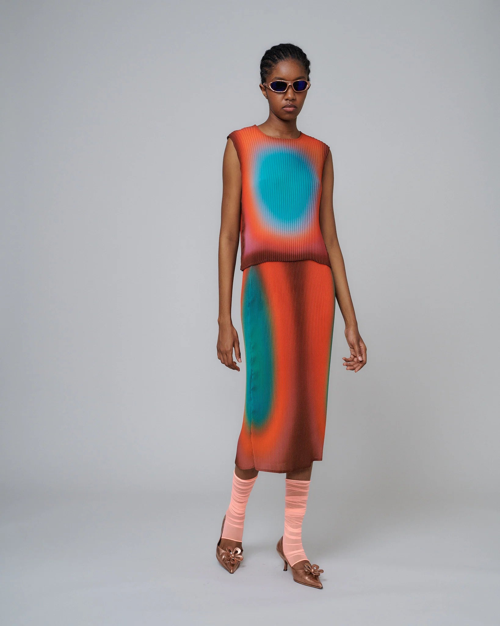 THELMA TOP IN RED RAIN