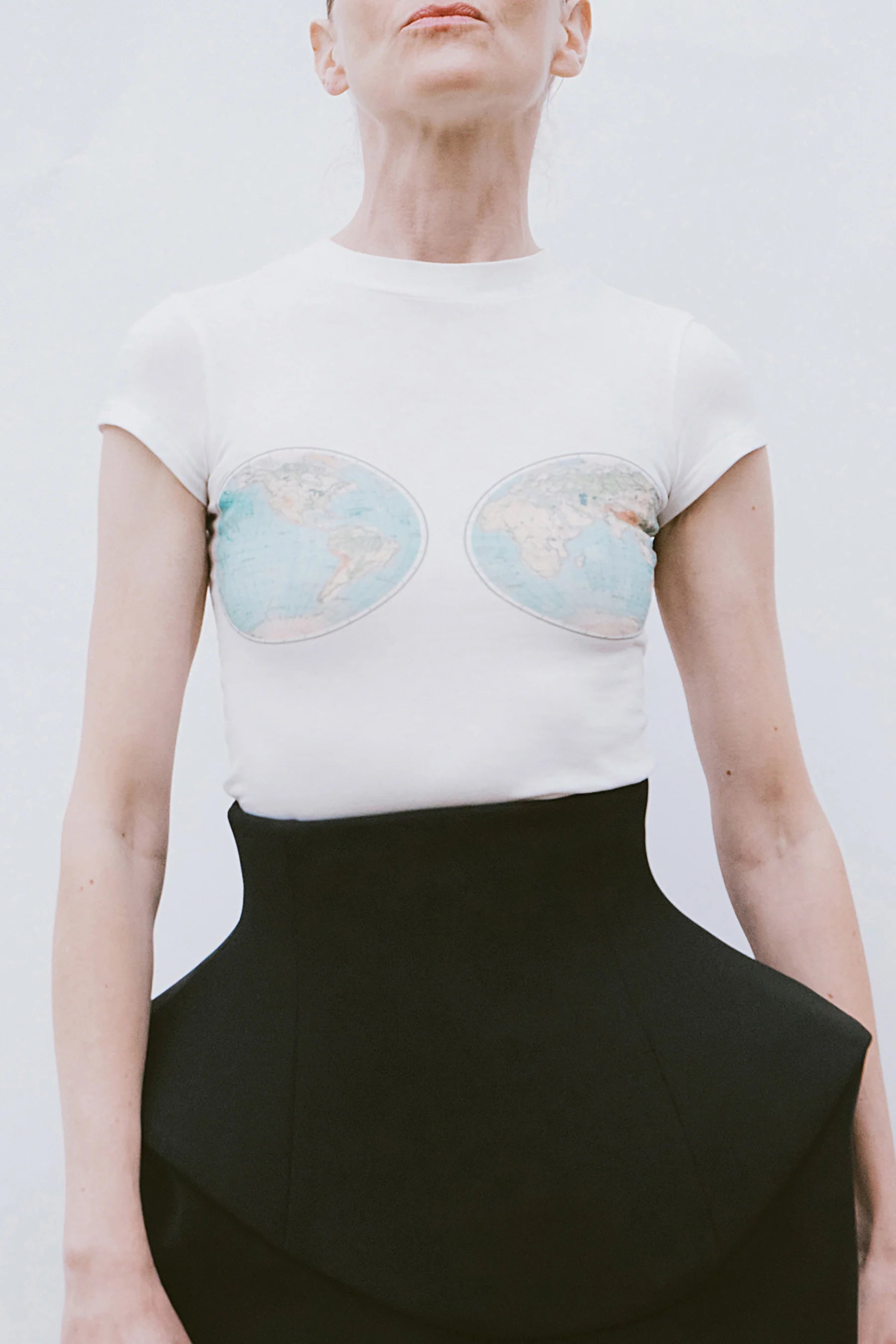 Hemispheres Map Printed Tee