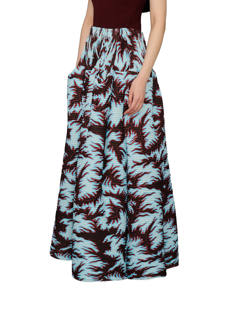 HANDPLEATED KENZA SKIRT IN GRISU