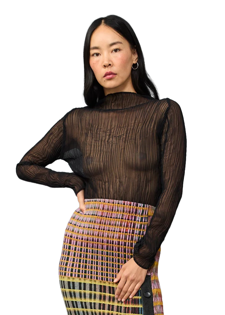 Lee Handpleated Top in Black