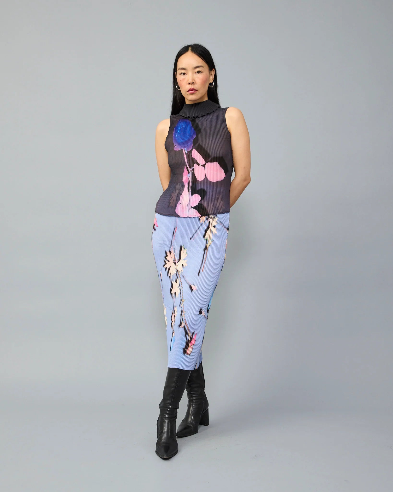 SIGGI PLEATED TOP IN ROSE