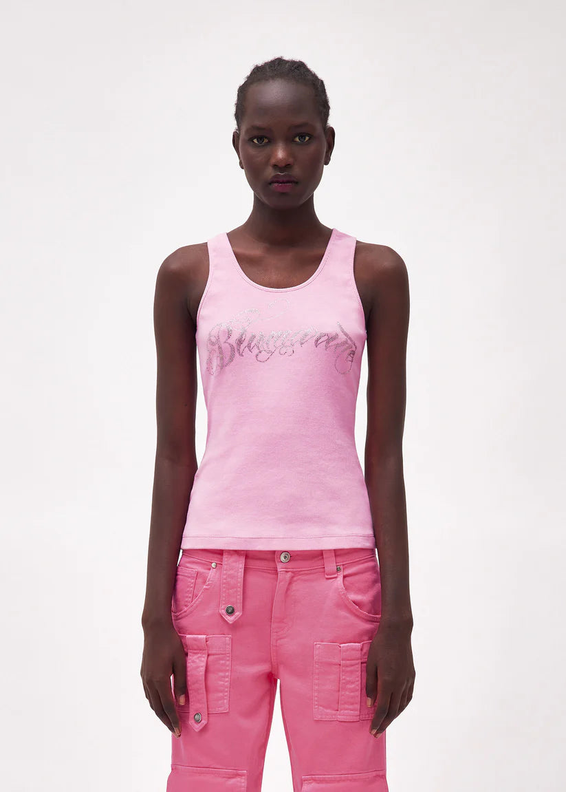 JERSEY TOP WITH LOGO PINK