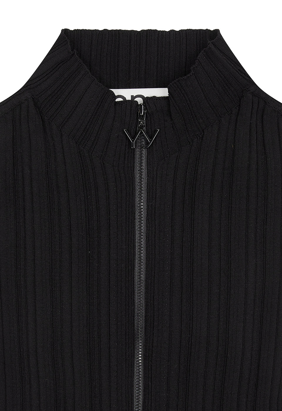 PLEATED ZIP KNIT VEST BLACK
