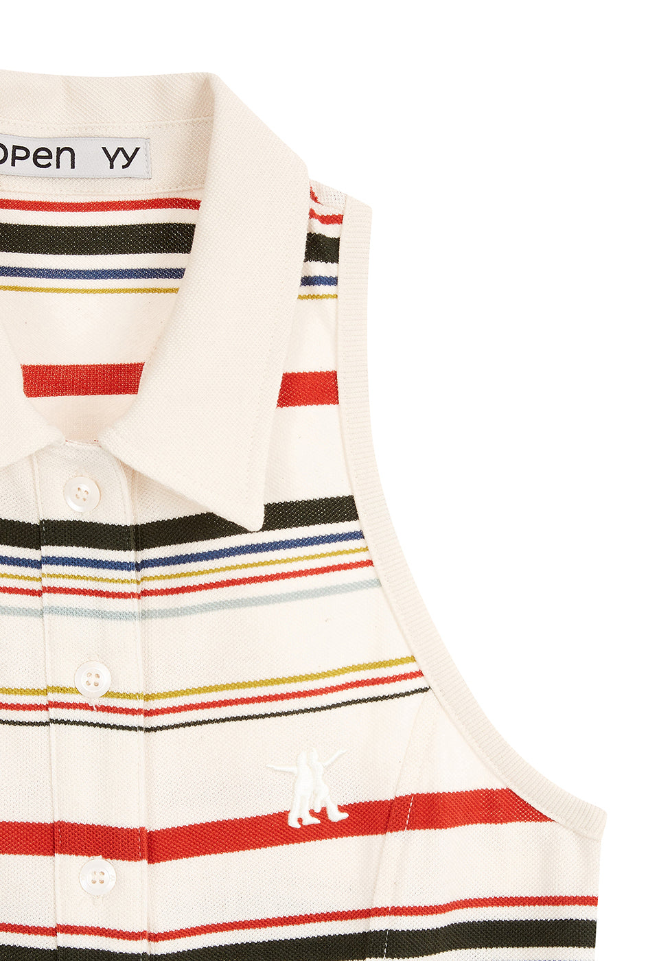 STRIPE TRIM POLO SLEEVELESS