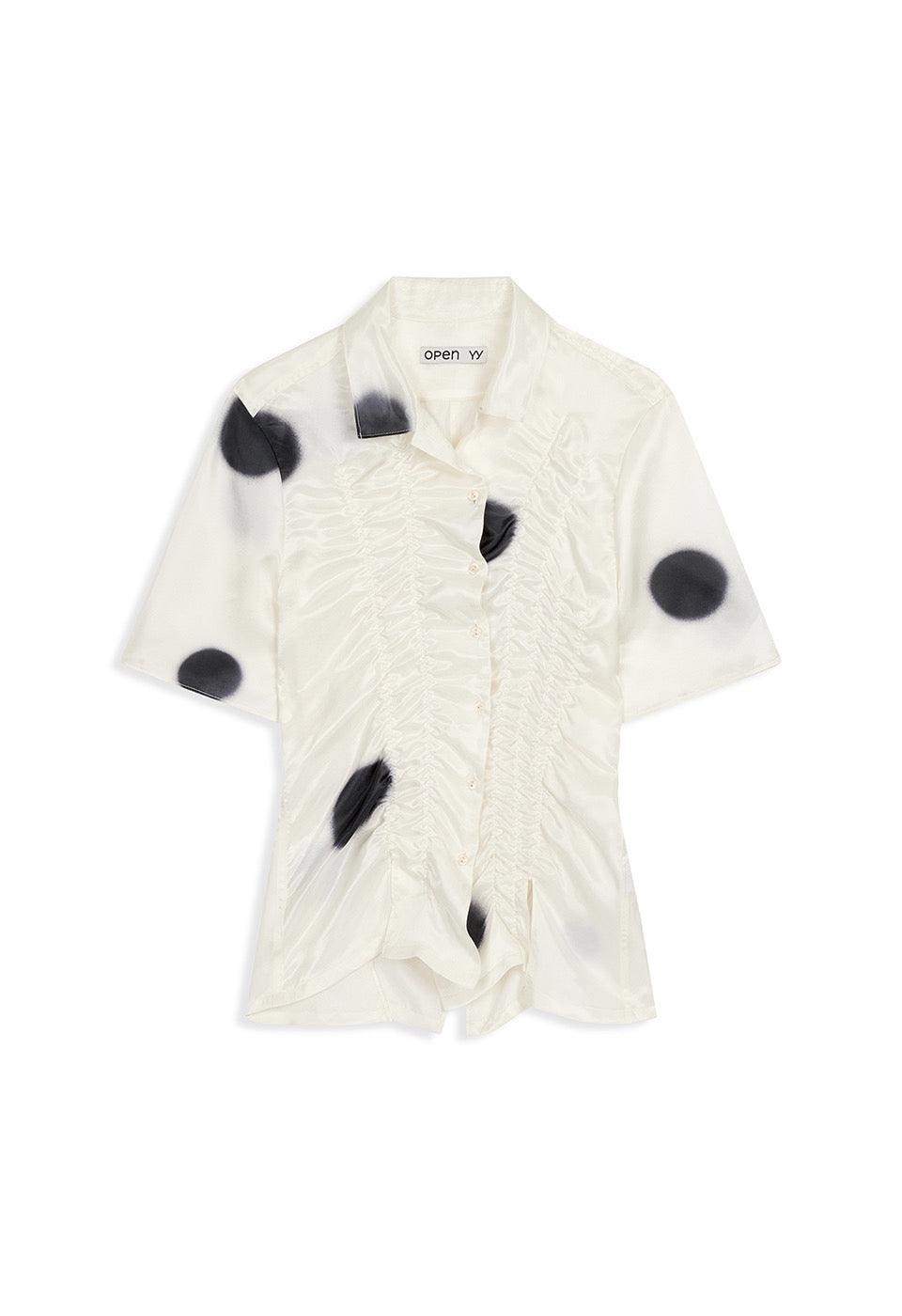 OVER SHIRRED DOT BLOUSE
