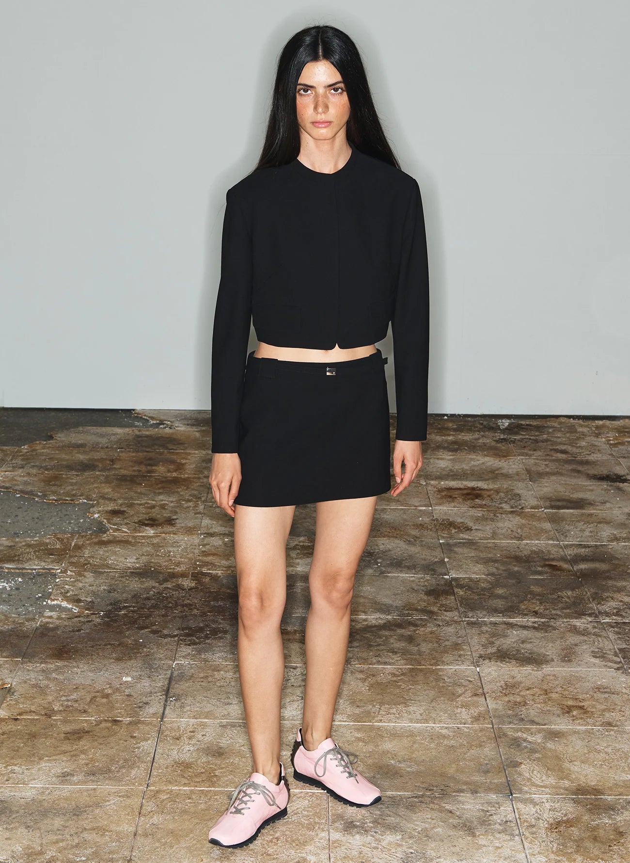 BELTED MINI SKIRT BLACK