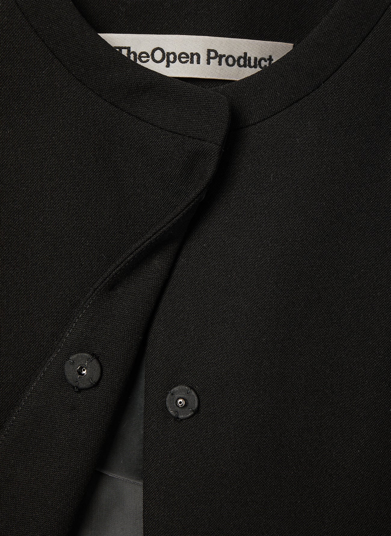 COLLARLESS CROPPED JACKET BLACK