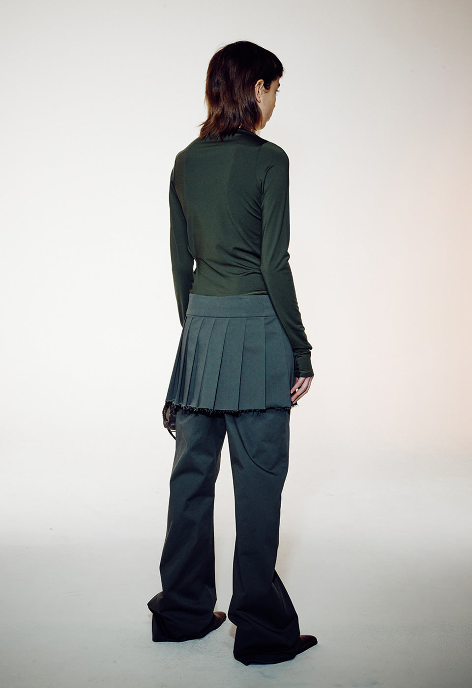 PLEATED LAYERED SKIRT