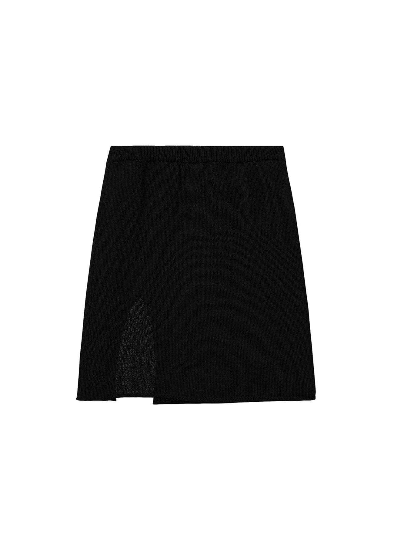 SLIT KNITTED SKIRT BLACK