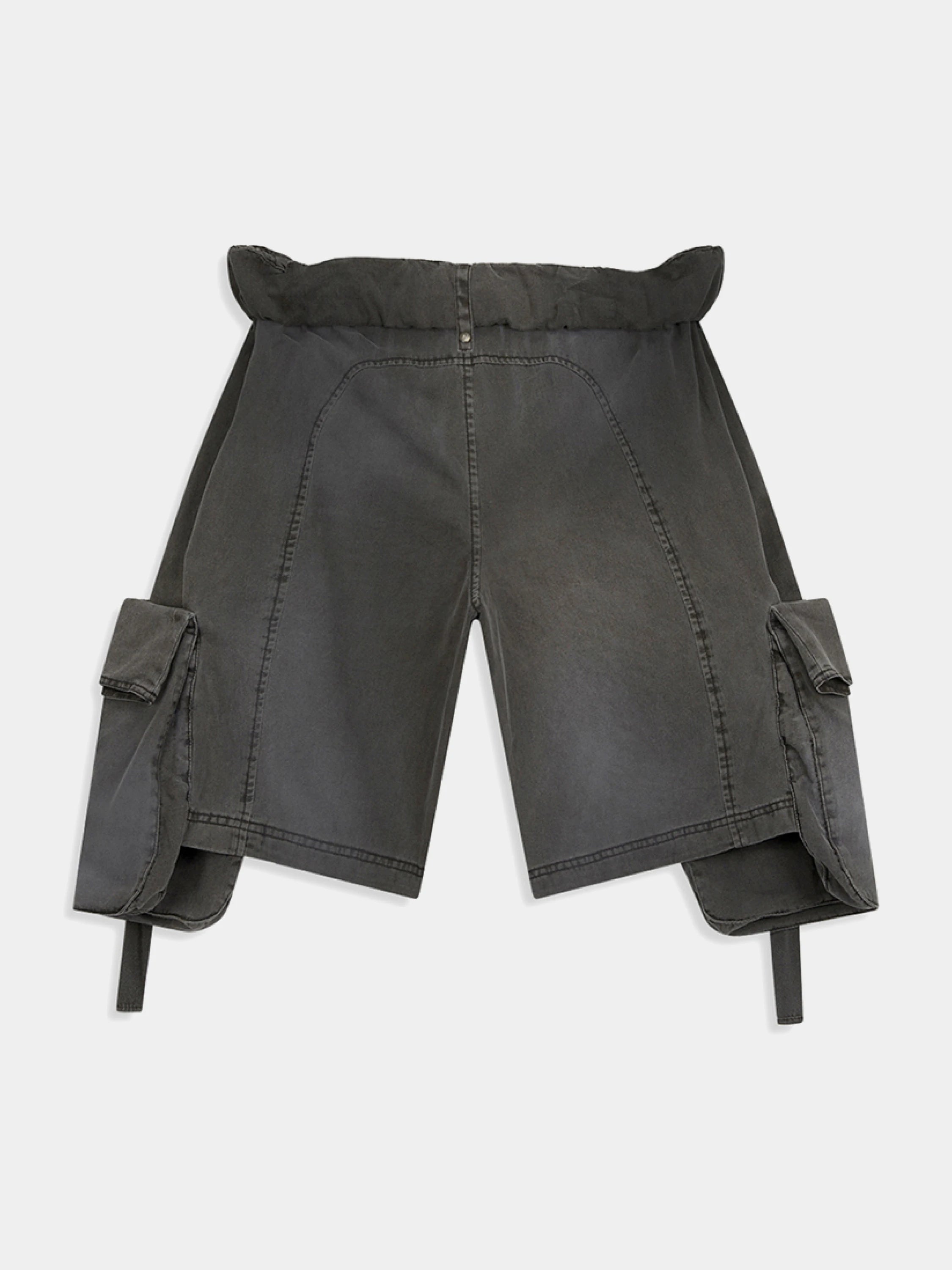ROLLED WAIST CARGO SHORTS CHARCOAL