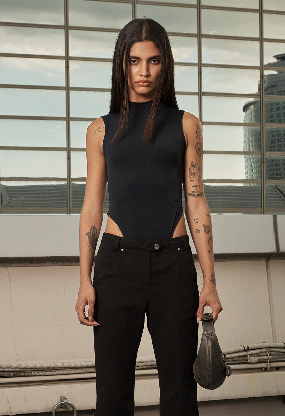 TURTLENECK BODYSUIT BLACK