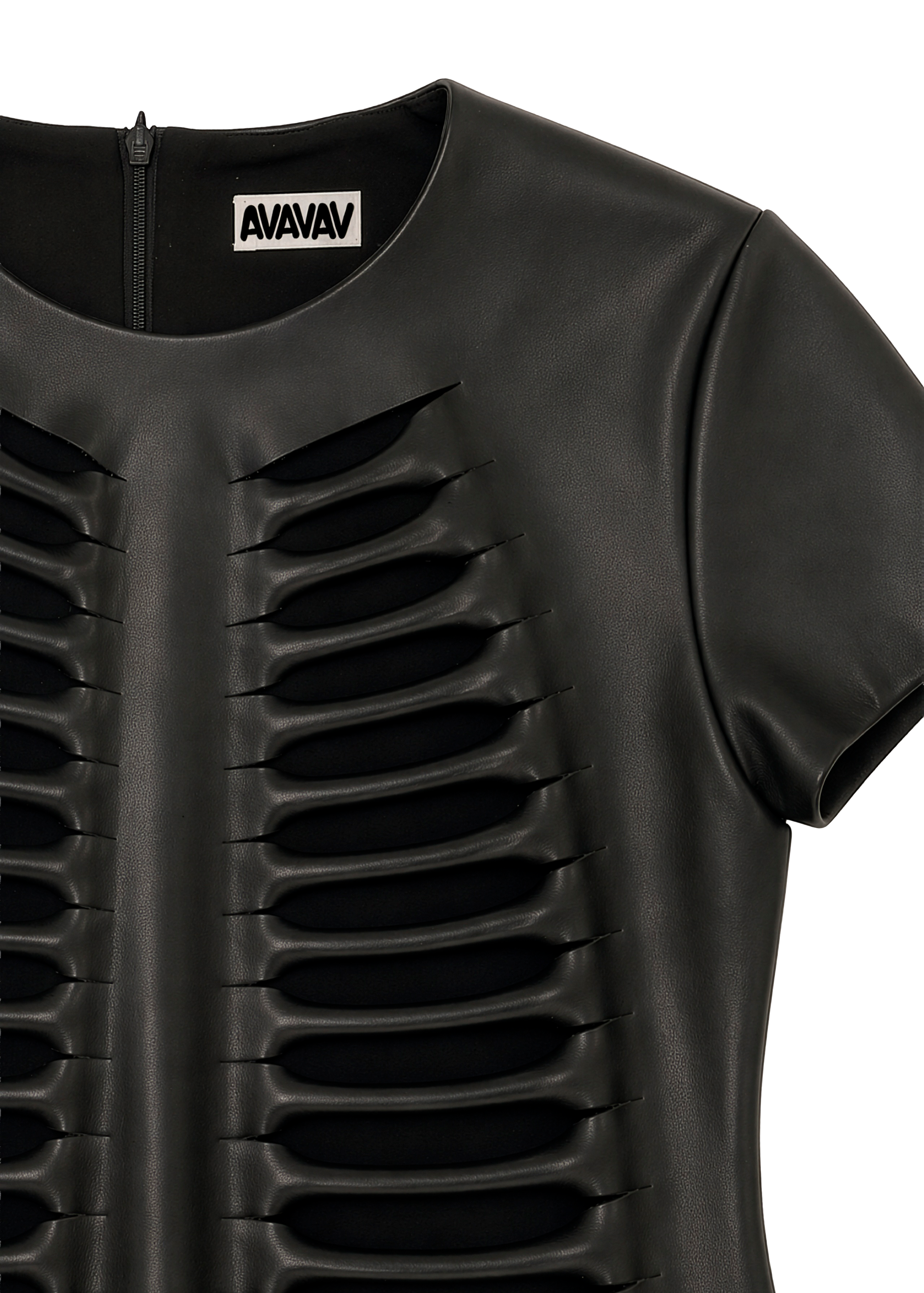 DALIA CUT-OUT FAUX LEATHER DRESS