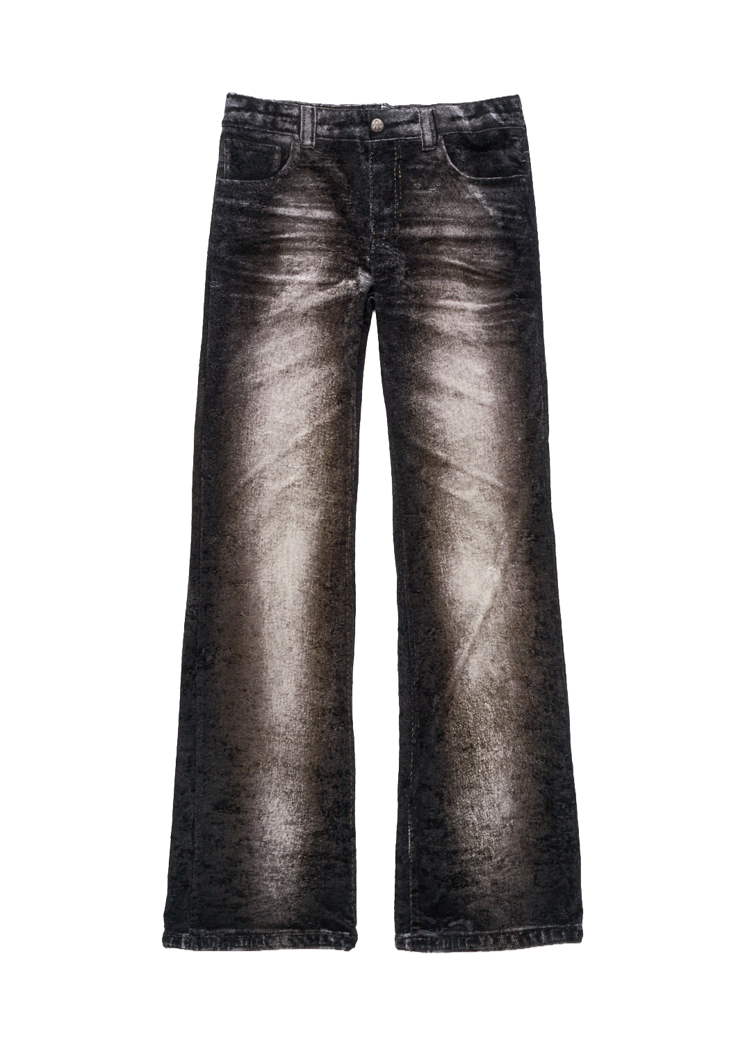PARIS PRINTED VELOUR TROUSER BLACK