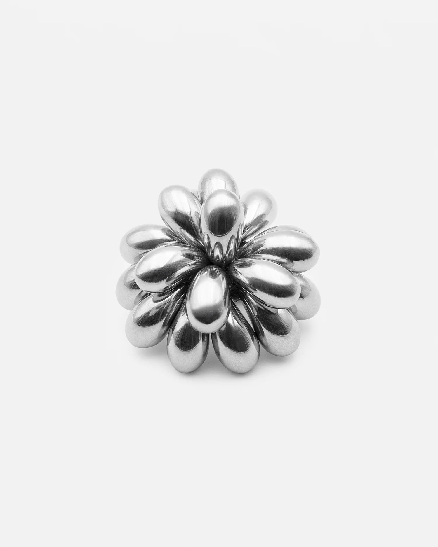 SILVER PISTIL BALL RING