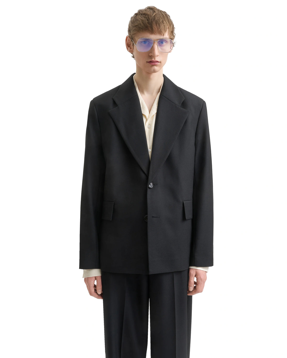 AMARE BLAZER - FINE BLACK WOOL