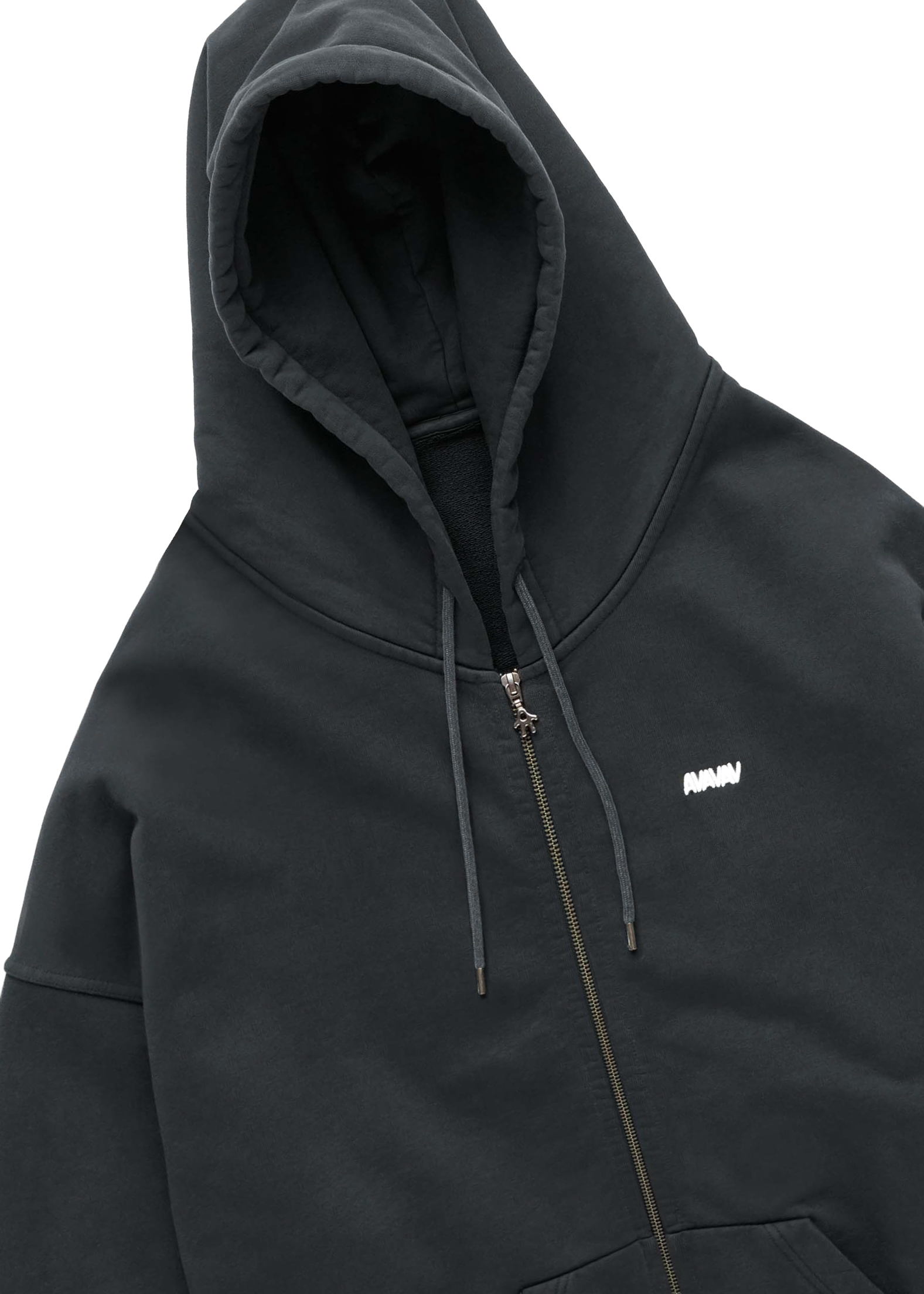 AVAVAV shoulderless AV logo hoodie black