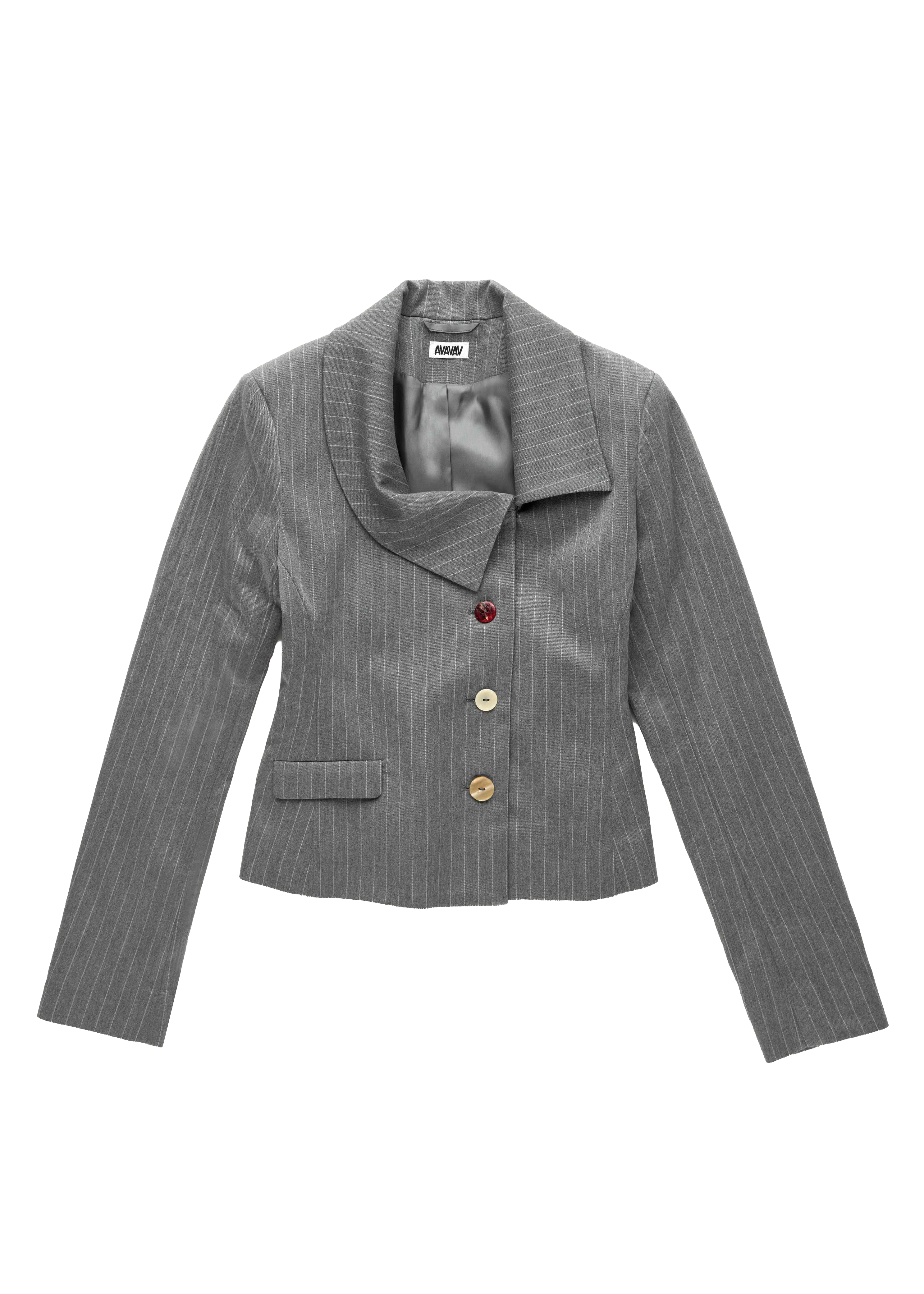 AVAVAV pinstripe buttons blazer grey