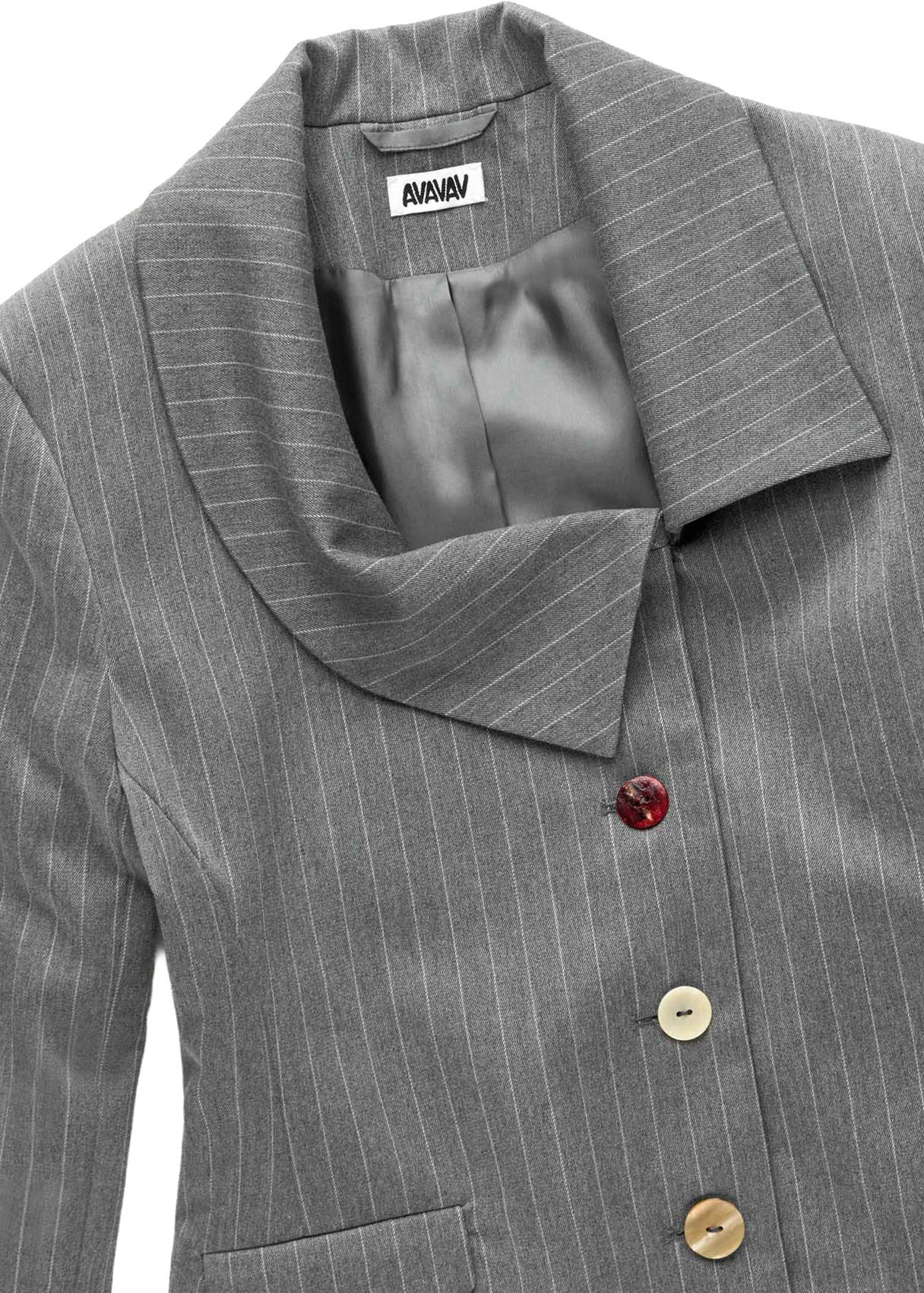 AVAVAV pinstripe buttons blazer grey