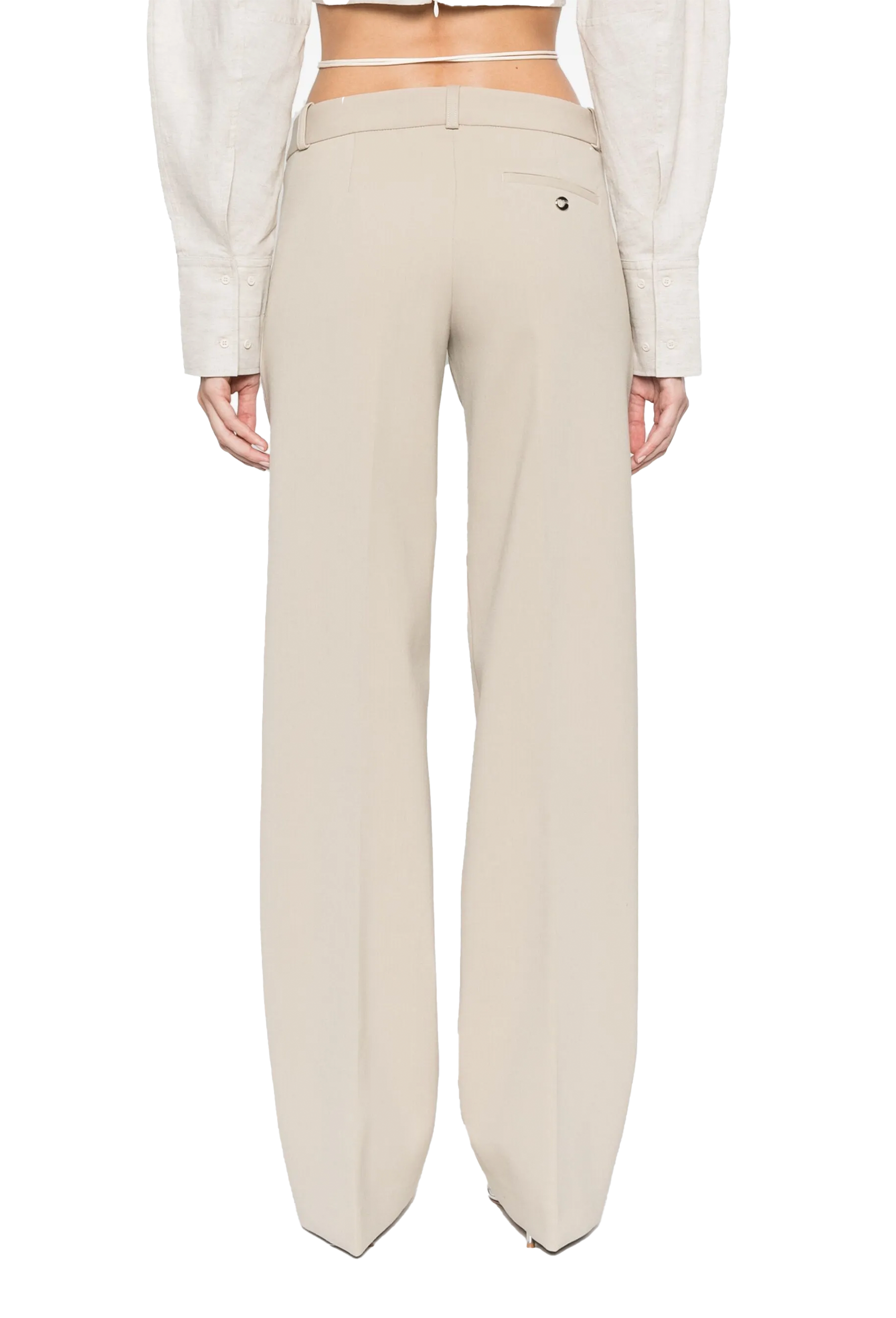 Low Rise Tailored Trousers Beige
