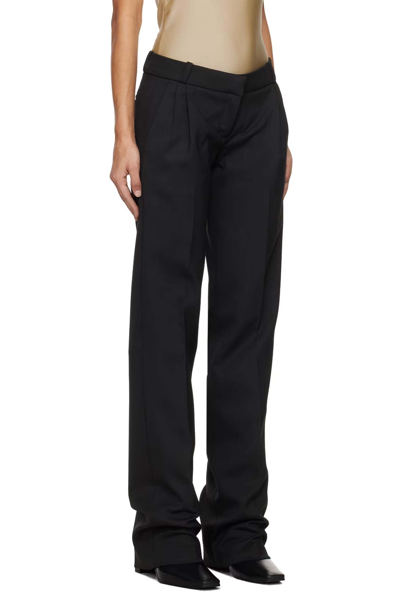 Low Rise Tailored Trousers - Black