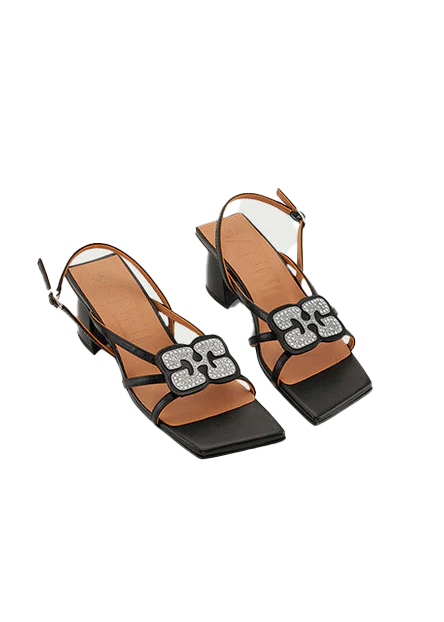 BUTTERFLY STRASS KITTEN HEEL SANDAL