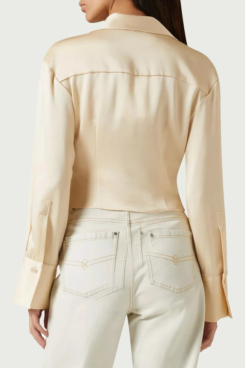 COWL COLLAR BLOUSE IN SATIN