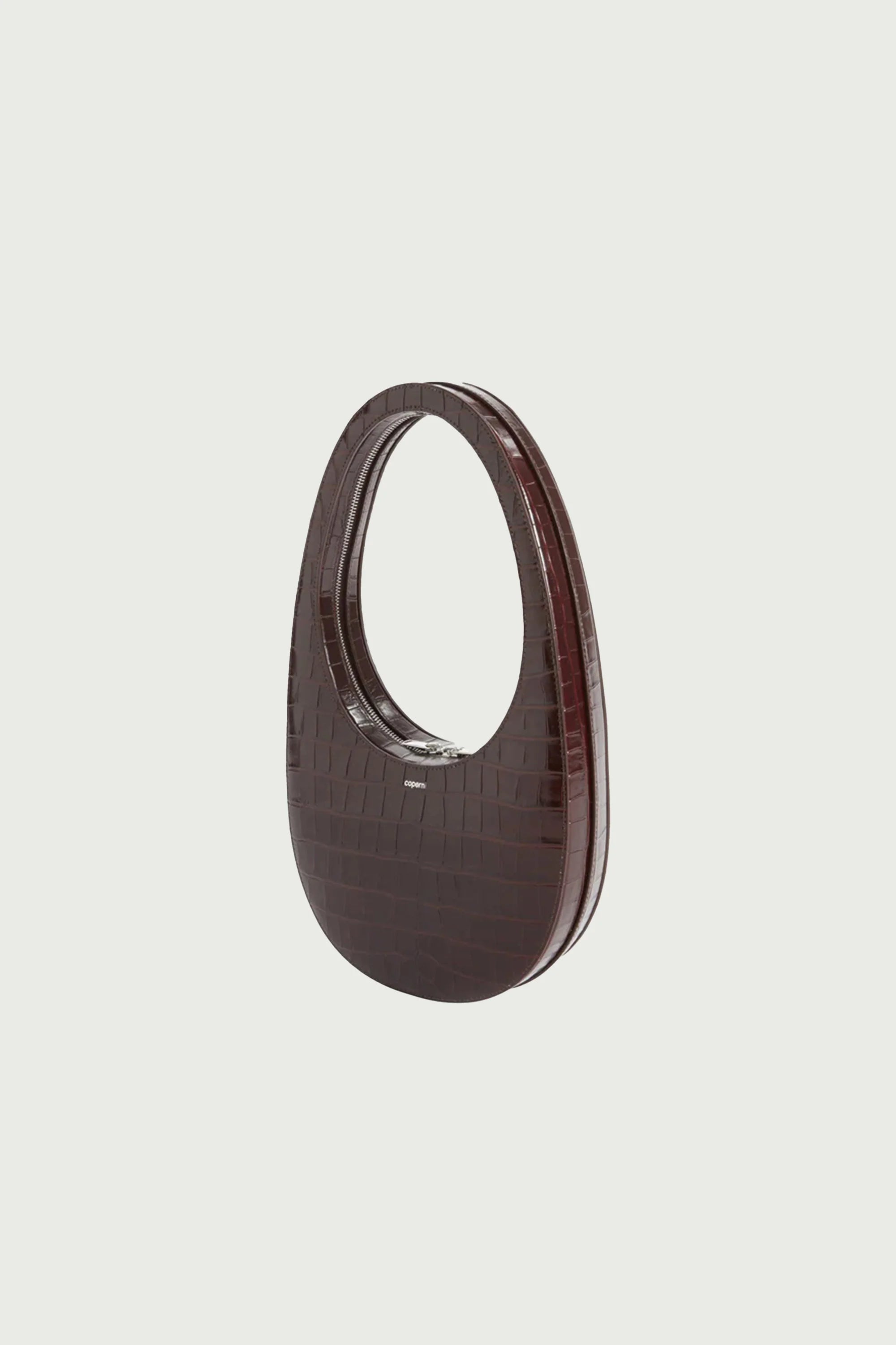 Brown Croco Swipe Bag