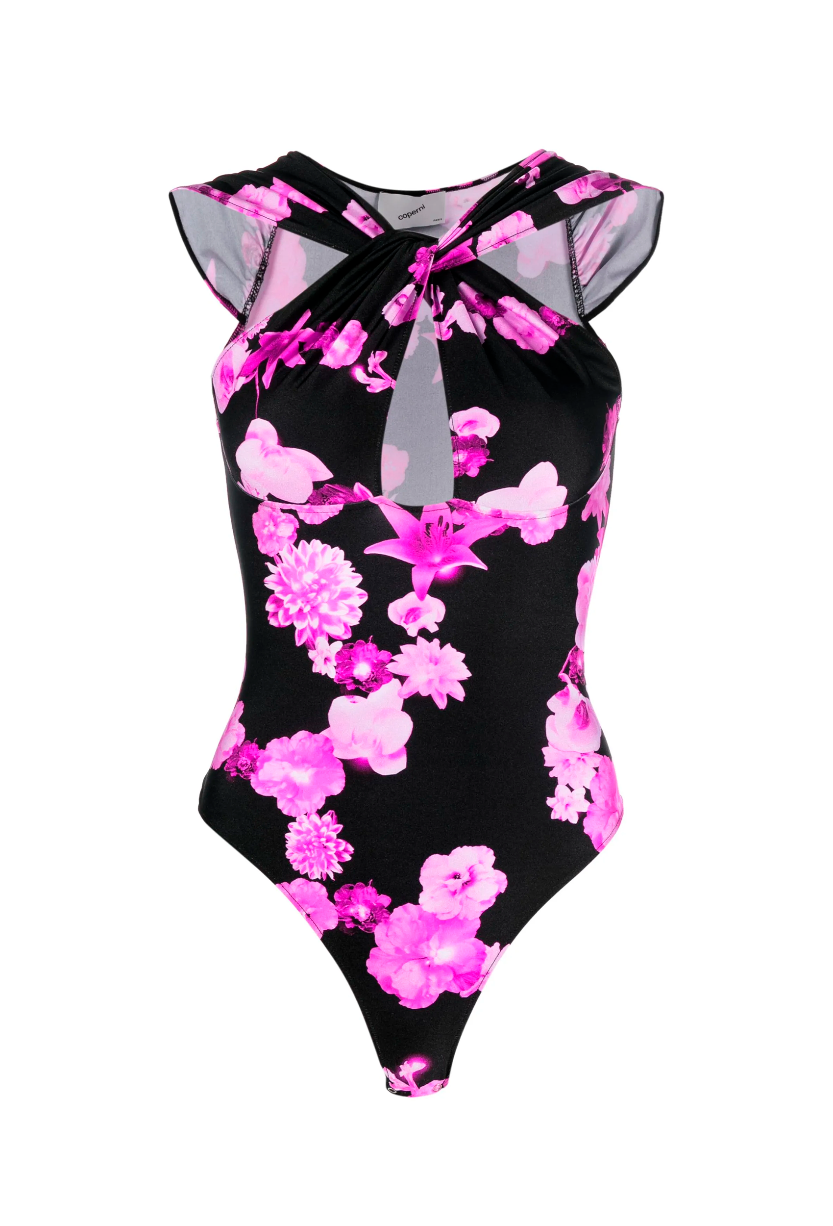 Cut-Out Jersey Bodysuit Pink