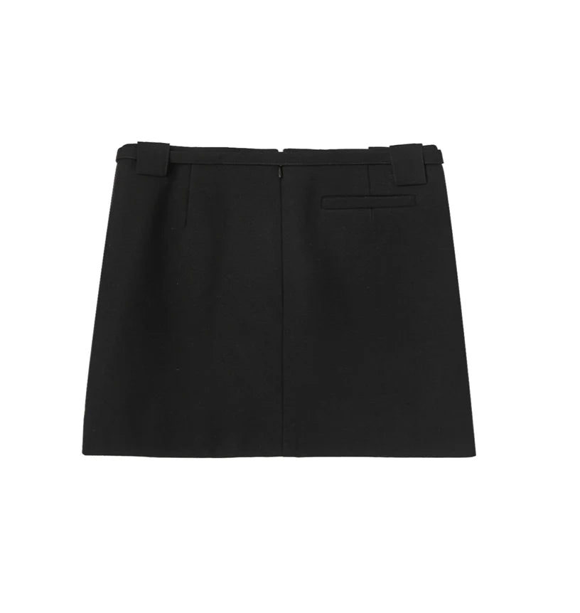 BELTED MINI SKIRT BLACK