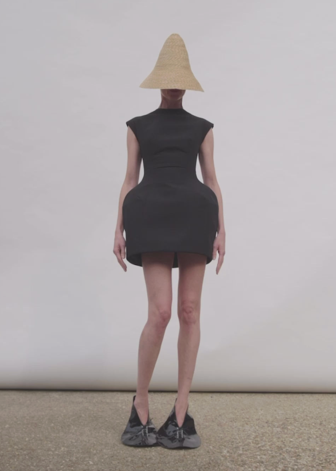 Closed Neckline Sculpted Swan Dress