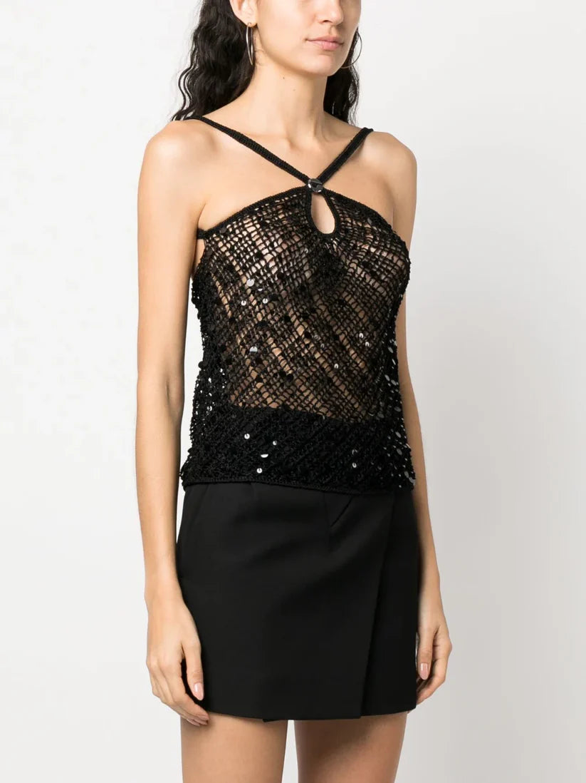 Coperni sequin crochet top