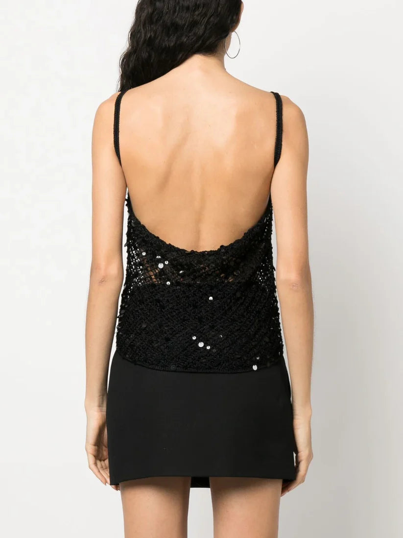 Coperni sequin crochet top