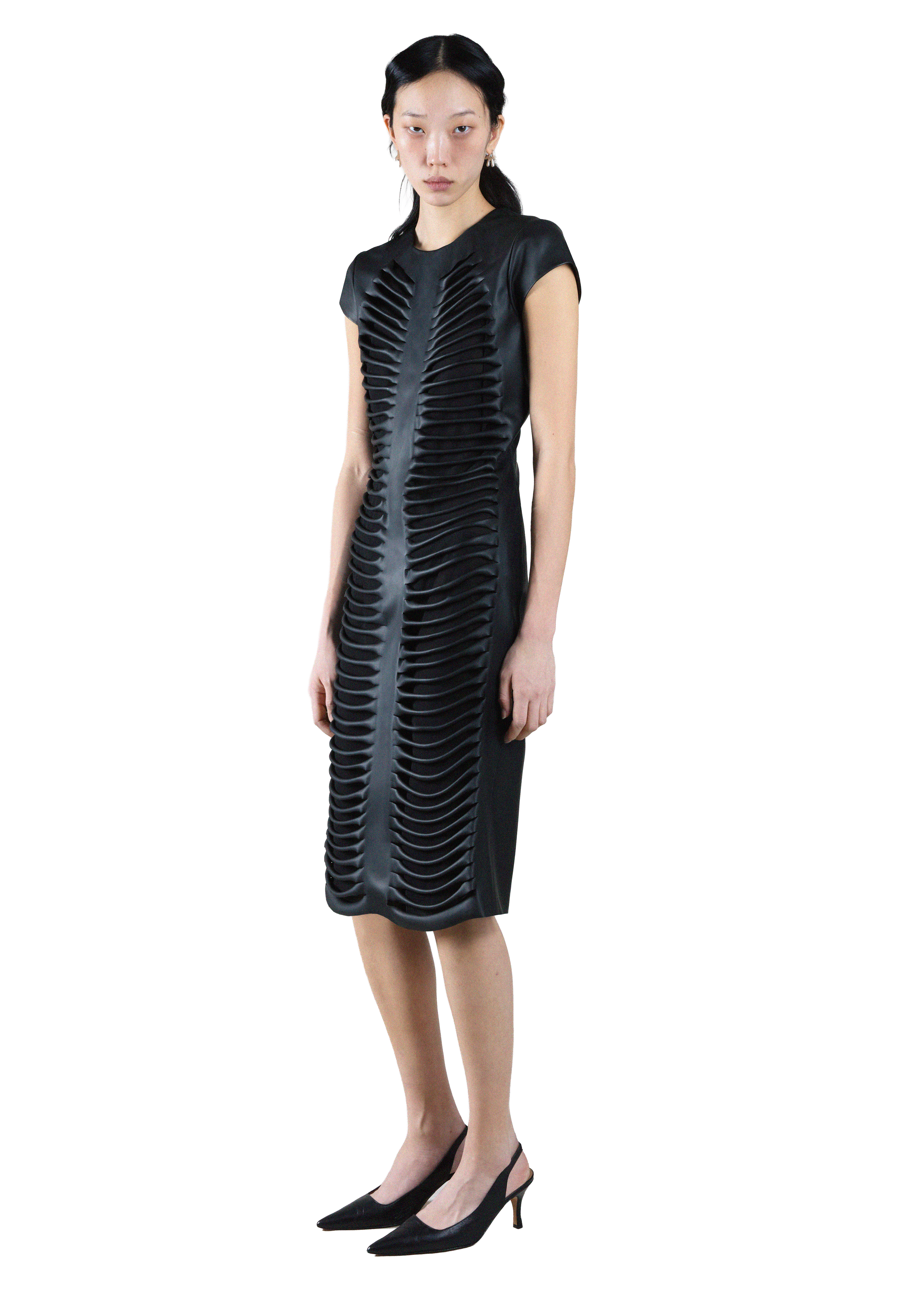 DALIA CUT-OUT FAUX LEATHER DRESS